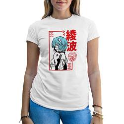 Rei Ayanami neon Genesis Evangelion Damen Weißes T-Shirt Size L von B&S Boutique