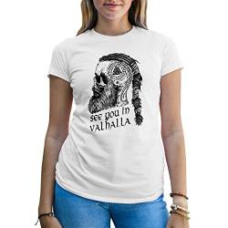 See You in Valhalla Damen Weißes T-Shirt Size M von B&S Boutique