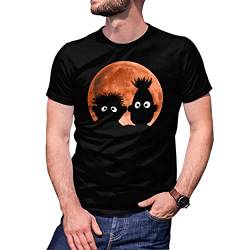 Shadow Puppets Blood Moon Horror Parody Bert Ernie Herren Schwarz T-Shirt Size 3XL von B&S Boutique