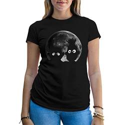 Shadow Puppets Moon Bert Ernie Damen Schwarz T-Shirt Size XXL von B&S Boutique