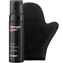 b.tan Dark Self Tanner Kit | Get Tanned Bundle – Selbstbräuner Mousse mit Handschuh-Applikator, 1 Stunde sonnenloser Bräuner, schnell und kein künstlicher Bräunungsgeruch, vegan, 200ml von B.TAN