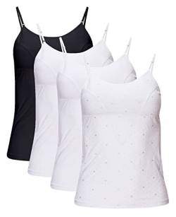 B2BODY Mädchen Camisole Unterhemden mit Regal-BH - Baumwolle Mädchen Cami, Multipack - - Klein von B2BODY