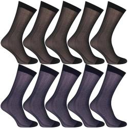 BABAHU Ultradünne Herren-Socken, Seide, durchscheinend, Business-Socken, weiches Nylon, Arbeitshose, Sox Mid Calf, A01-5Black + 5Navy, Einheitsgröße von BABAHU