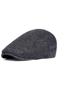 ArtiDeco Barett Cap Herren Gatsby Schirmmütze Newsboy Flat Cap Baskenmütze (Schwarz, Large/Etikettgröße- 59) von BABEYOND