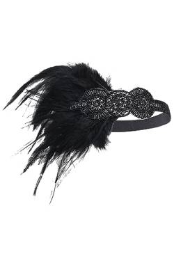 BABEYOND 1920s Stirnband Damen Gatsby Kostüm Accessoires 20er Jahre Flapper Feder Haarband von BABEYOND