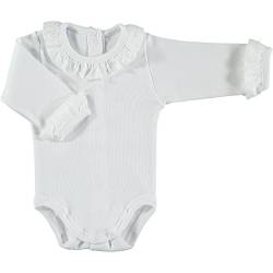 BABIDU Unisex Baby Bodysuit mit Batist-Kragen Body, weiß, 3 Meses von BABIDU