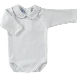 babidu Unisex Baby Body C.Polo Pique, Weiß (Weiß/Gris), 0 Monate von BABIDU