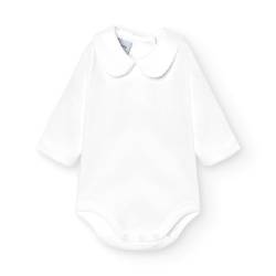 babidu Unisex Baby Body Cuello Algodon, Weiß, 1 Monate von BABIDU