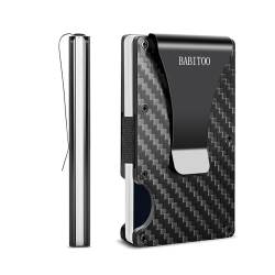 BABITOO Airtag-Geldbörse, RFID-blockierend, minimalistisch, Leder, ultradünn, Airtag-Geldbörse mit intelligentem Pop-Up-Kartenhalter (Airtag nicht im Lieferumfang enthalten), für Damen und Herren, von BABITOO