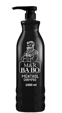 BA-BO M&R Menthol Shampoo 1 Stück - 1000ml Professional Hair Shampoo Menthol Barbershop Friseurbedarf Erfrischend Anti-Schuppen Kopfhautregenerierend von BABO
