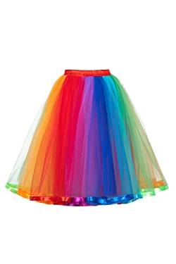 BABYONLINE D.R.E.S.S.® Tüll Tutu Rock Regenbogen Layered Mehrfarbig Ballett Dance Kostüm Rock von BABYONLINE D.R.E.S.S.