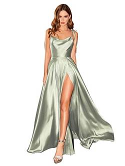 Babyonline D.R.E.S.S. Abendkleid, lang, große Größe, Schlitz, sexy, rückenfrei, schick, elegant, Gala-Kleid, Promo, grün, 32 von BABYONLINE D.R.E.S.S.