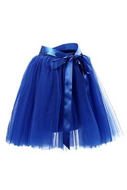 Babyonline Damen Prinzessin Falten Rock Vintage Kleid Spitzen Rock Midirock Ballettrock Tüllrock Unterrock Knielang, König Blau, One Size/Einheitsgröße von BABYONLINE D.R.E.S.S.