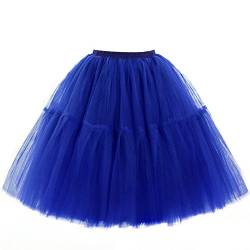 Babyonline Damen Tüllrock 5 Lage Prinzessin Kleider Knielang Petticoat Ballettrock Unterrock Pettiskirt Swing One Size - Royal Blau von BABYONLINE D.R.E.S.S.