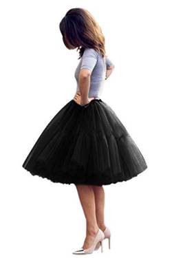 Babyonlinedress Damen Petticoat Retro 50er Jahre Vintage Tüll Audrey Hepburn Rockabilly Petticoat Tutu-18 Farben, Schwarz , One size von BABYONLINE D.R.E.S.S.