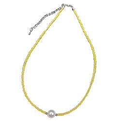 BABYVIVA Halsketten für Frauen, bonbonfarbene Reisperlen-Halsketten, bunte Perlen-Halskette, Perlen-Halsschmuck, Rocailles-Halskette, Geschenk für Frauen und Mädchen, 45+5cm, Meter-Perlen von BABYVIVA