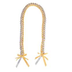 BABYVIVA Halsketten für Frauen, doppellagig, mit Blumenkranz, geflochtene Anhängerschnur, helle Farbe, doppellagiger Bandanhänger, terylene, Terylen von BABYVIVA