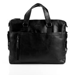 BACCINI Laptoptasche Leder LEANDRO schwarz 15" Businesstasche von BACCINI