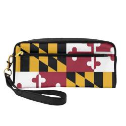 Modische Kosmetiktasche, Motiv: Flagge von Maryland, multifunktionale Aufbewahrungstasche, Schwarz , Einheitsgröße von BACKZY