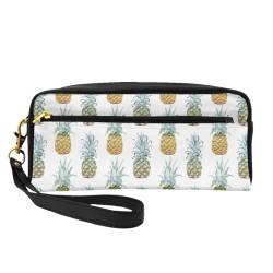 Modische Kosmetiktasche mit Ananas-Druck, multifunktionale Aufbewahrungstasche, Schwarz , Einheitsgröße von BACKZY