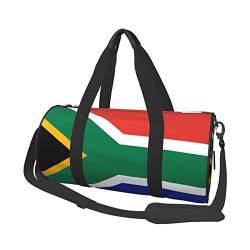 Reisegepäcktasche, Motiv: Südafrika-Flagge, rund, große Kapazität, multifunktionale Aufbewahrungstasche, Schwarz , Einheitsgröße von BACKZY