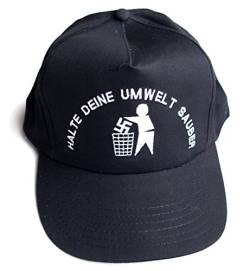 BAD TASTE Basecap Halte Deine Umwelt sauber Baseballcap schwarz Baumwolle Bestickt verstellbar bis Größe 58 Gegen Nazis von BAD TASTE