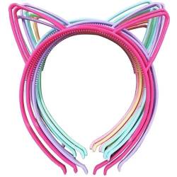 12 teile/satz Mädchen Katze Ohr Stirnbänder Matte Katze Ohren Stirnband Kunststoff Zähne Haarbänder Familie Dekoration Party (Color : 12pcs-B) von BADALO