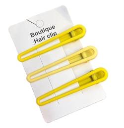 3/4 Pcs/Set Ladies Retro Frosted Geometric Decoration Hair Clips Adult Cute Alloy Hair Clips Women Hair Accessories (Color : Yellow-3 Pcs) von BADALO