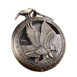 BADALO Eagle Pattern Mechanische Taschenuhren Skeleton Movement Selbsthandaufzugsuhr für Männer Frauen Russia Bird Hollow Fob Chain Clock,Bronze von BADALO