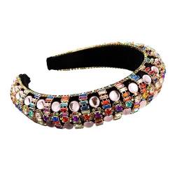Diamanten Schwamm Stirnband Haarschmuck Damen Court Style Party Glitzer Haarbänder Haarbänder (Color : Pink) von BADALO