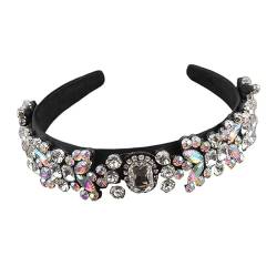 Mehrfarbige Strasssteine, wunderschöne Luxus-Strass-Stirnbänder, Abschlussball, Reise, Geschenk, Haarschmuck 555 (Color : 2) von BADALO