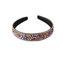 Mehrfarbige Strasssteine, wunderschöne Luxus-Strass-Stirnbänder, Abschlussball, Reise, Geschenk, Haarschmuck 555 (Color : 28) von BADALO