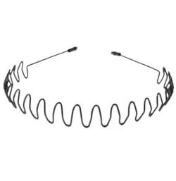 Metall Eisen Stirnband Männer Frauen Unisex Schwarz Welle Stirnband 5mm Sport Haarband Haar Zubehör (Color : Middle) von BADALO