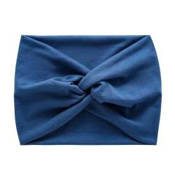 Verdrehtes breites Stirnband for Damen, übergroßes Stirnband, Fitness-Stirnband, Yoga-Haarband, verdrehtes dickes Haar-Accessoire (Color : Blue) von BADALO