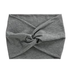 Verdrehtes breites Stirnband for Damen, übergroßes Stirnband, Fitness-Stirnband, Yoga-Haarband, verdrehtes dickes Haar-Accessoire (Color : Dark Ash Gray) von BADALO