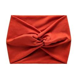 Verdrehtes breites Stirnband for Damen, übergroßes Stirnband, Fitness-Stirnband, Yoga-Haarband, verdrehtes dickes Haar-Accessoire (Color : Orange Red) von BADALO
