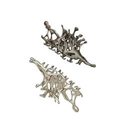 Y2k Geometric Claw Clips Women Large Metal Silver Color Korean Shark Hair Clips Girls Grab Clamps Hair Accessories (Color : Greener) von BADALO