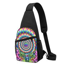 Abstrakte Pilz Bunte Mandala Gedruckt Brust Pack Taktische Brusttasche Lauftasche Bauchtasche Radfahren Brusttasche, Schwarz, Einheitsgröße, Schwarz , Einheitsgröße von BAFAFA