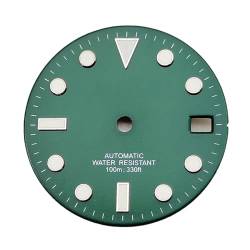 BAFAFA 28,5 mm leuchtendes Zifferblatt, kompatibel mit NH35 NH35A ETA 2824 2836, kompatibel mit Miyota 8215 821A, kompatibel mit DG2813 3804 Uhrwerk (Color : R21 green, Size : Fit NH35) von BAFAFA