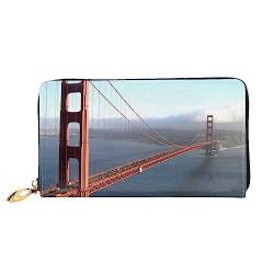 BAFAFA Golden gate bridge bedruckte lederbörse damen brieftasche reißverschluss geldbörse handgelenk brieftasche kartenhalter damen telefon kupplung, Schwarz , Einheitsgröße, Klassisch von BAFAFA