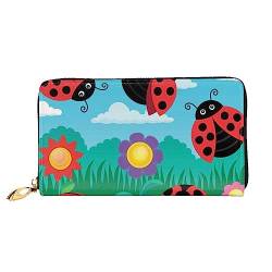 BAFAFA Ladybug Landschaft Gedruckt Leder Brieftasche Frauen Brieftasche Reißverschluss Brieftasche Wristlet Brieftasche Kartenhalter Damen Telefon Kupplung, Schwarz , Einheitsgröße, Klassisch von BAFAFA