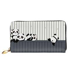 BAFAFA Lustige Baby Panda Gedruckt Leder Brieftasche Frauen Brieftasche Reißverschluss Brieftasche Wristlet Brieftasche Kartenhalter Damen Telefon Kupplung, Schwarz , Einheitsgröße, Klassisch von BAFAFA