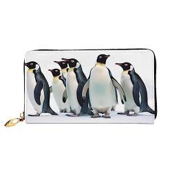 BAFAFA Penguins Bedruckte Ledergeldbörse Damen Geldbörse Reißverschluss Geldbörse Handgelenktasche Kartenhalter Damen Handy Clutch, Schwarz, Einheitsgröße, klassisch, Schwarz , Einheitsgröße, von BAFAFA