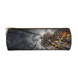 Federmäppchen mit Motiv "Sky Through The Tree" aus bedrucktem Leder, Stiftetasche, Kosmetiktasche, Make-up-Tasche, Büro-Aufbewahrungstasche für Männer und Frauen, Himmel durch den Baum, Einheitsgröße von BAFAFA