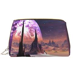 Flying Eagle Gedruckt Make-up Tasche Leder Kosmetiktasche Reise Kulturbeutel Frauen Organizer Taschen, Galaxy Stars Hills, Einheitsgröße, Taschen-Organizer von BAFAFA