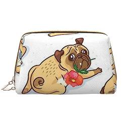 Flying Eagle Gedruckt Make-up Tasche Leder Kosmetiktasche Reise Kulturbeutel Frauen Organizer Taschen, Lustiger Hund, Einheitsgröße, Taschen-Organizer von BAFAFA