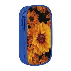 Gelbe Chrysantheme bedruckte Kosmetiktasche Tragbare Make-up-Tasche Reise Schmuck Fall Handtasche Geldbörse Beutel Schwarz, blau, Einheitsgröße von BAFAFA