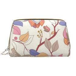 Grüner Wald Schmetterling Gedruckt Make-up Tasche Leder Kosmetiktasche Reise Kulturbeutel Frauen Organizer Taschen, Blumenmuster, Einheitsgröße, Taschen-Organizer von BAFAFA