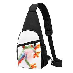 Red Eyed Brusttasche, Motiv: Affe, Baum, Frosch, bedruckt, taktische Brusttasche, Lauftasche, Bauchtasche, Fahrradtasche, Schwarz, Einheitsgröße, Schwarz , Einheitsgröße von BAFAFA