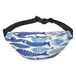 Shoal of Fish bedruckte Gürteltasche Hüfttasche Crossbody Hüfttasche Pack Bauchtasche, Schwarz , Einheitsgröße von BAFAFA